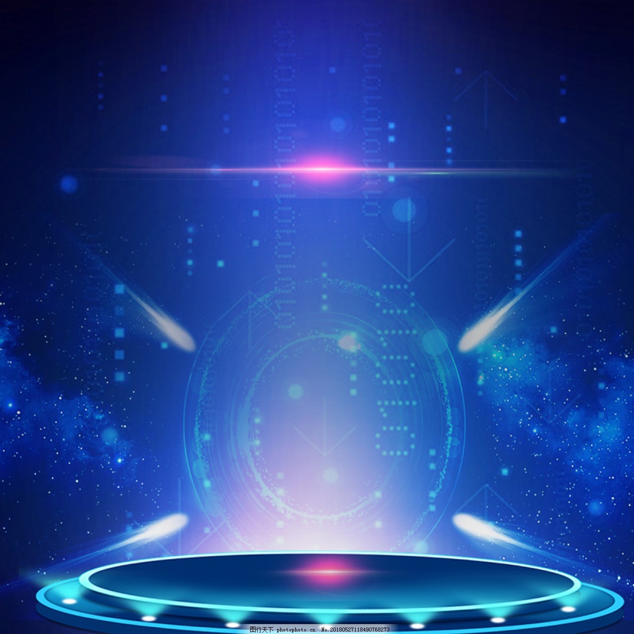 藍(lán)色科技舞臺(tái)背景